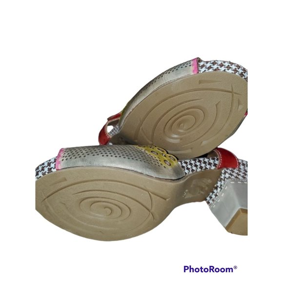 Spring Step Jacinta GRYM Block Heel Funky Retro Ankle Strap w Contrasting Detail - Picture 6 of 6